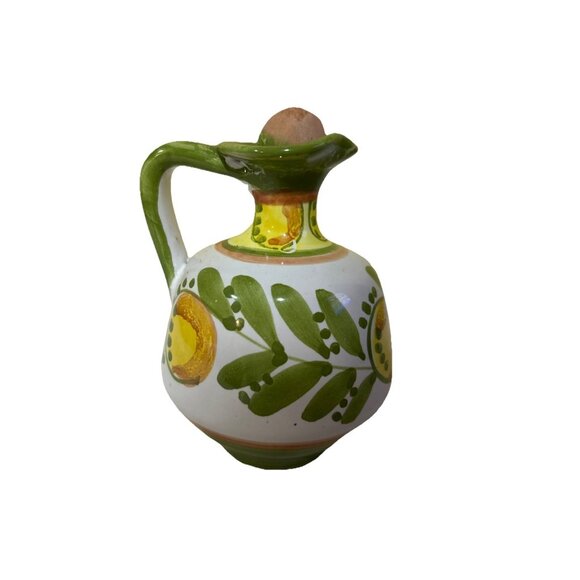 Liro Ceramic Oil Cruet Artisan Made Signed Sicilian Italy Art Pottery - Picture 3 of 7